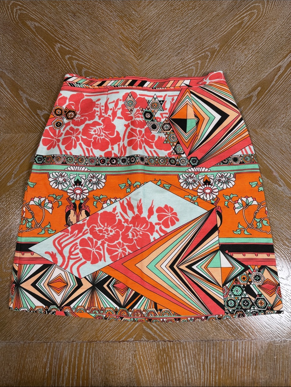 MSGM Orange Coral Floral Mini Skirt 38